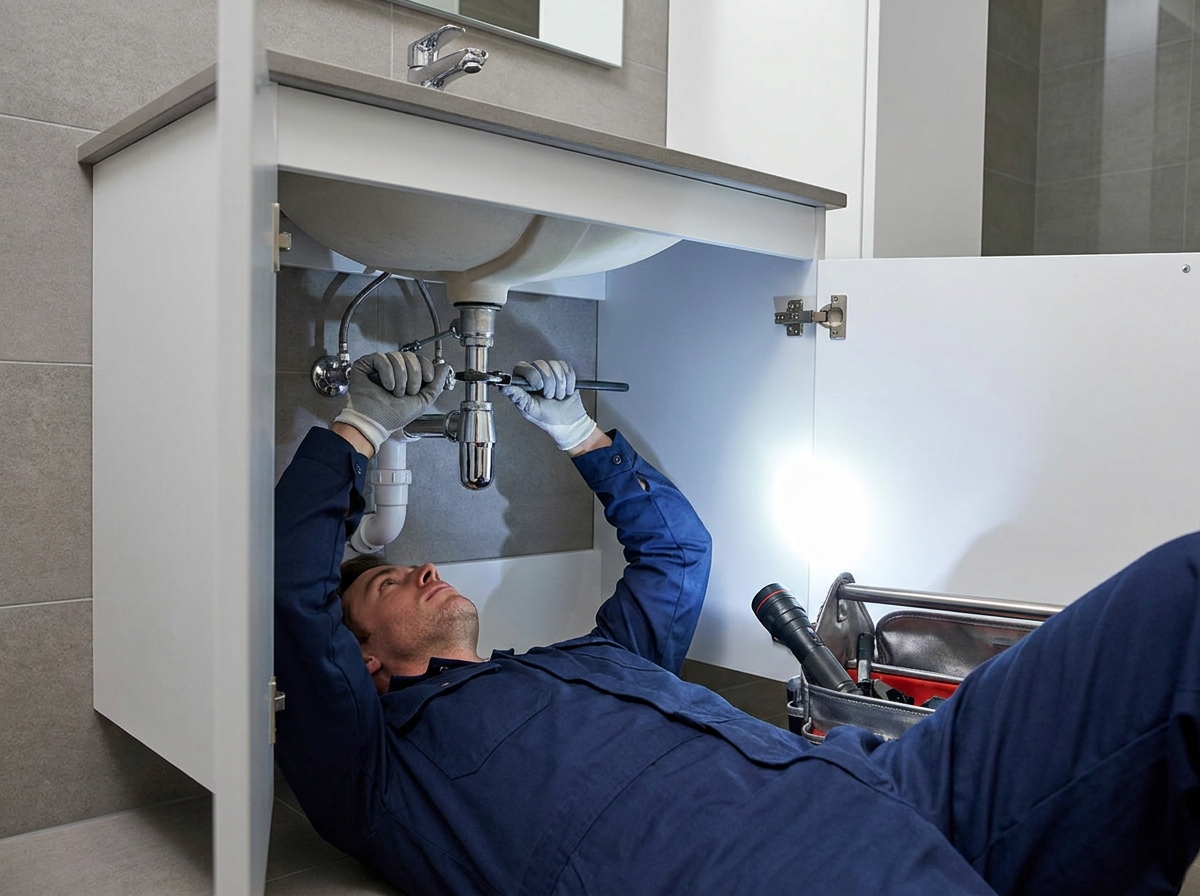 Pipe repair under a sink
